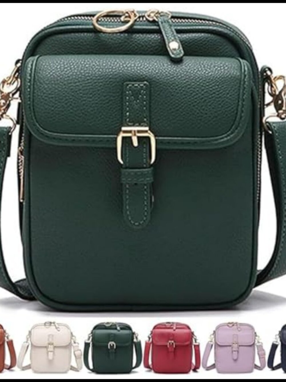 Faux Leather Crossbody Bag Anti-Theft Messenger with Card Slots